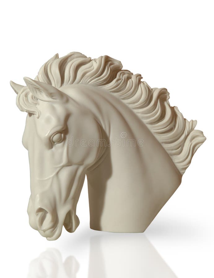 ESCULTURA EM MÁRMORE MACIÇO DE CABEÇA DE CAVALO - HTAG EXCLUSIVE