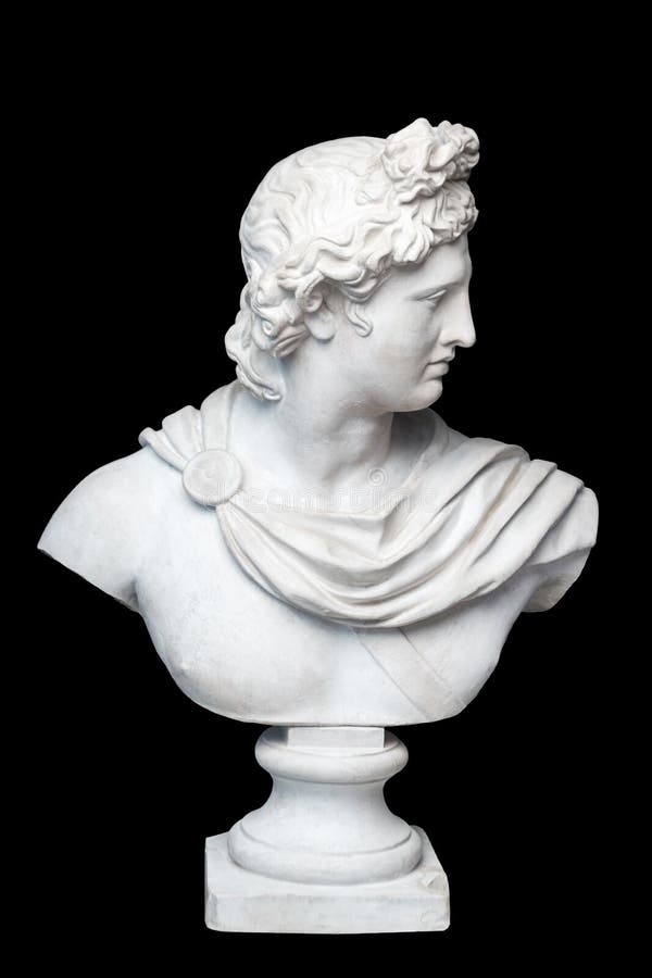 Escultura del busto de Apolo de dios Dios del griego clásico de la copia del yeso de Sun y de la poesía de una estatua de mármol imagen de archivo libre de regalías Escultura del busto de Apolo de dios Dios del griego clásico de la copia del yeso de Sun y de la poesía de una estatua de mármol imagen de archivo libre de regalías