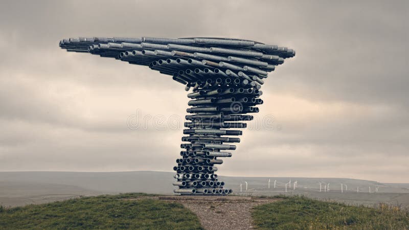 'Escultura del canto del árbol de sonido del canto' Burnley, Lancashire Reino Unido