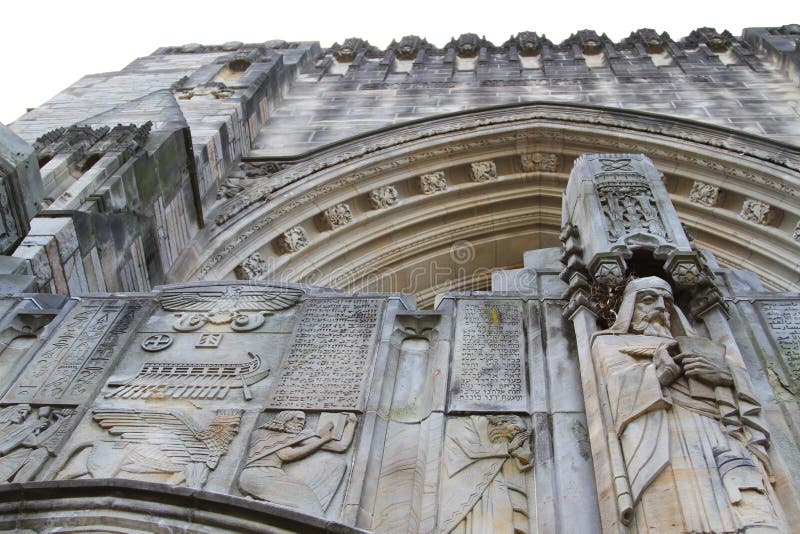 Escultura ornamentado Yale University imagens de stock Escultura ornamentado Yale University imagens de stock