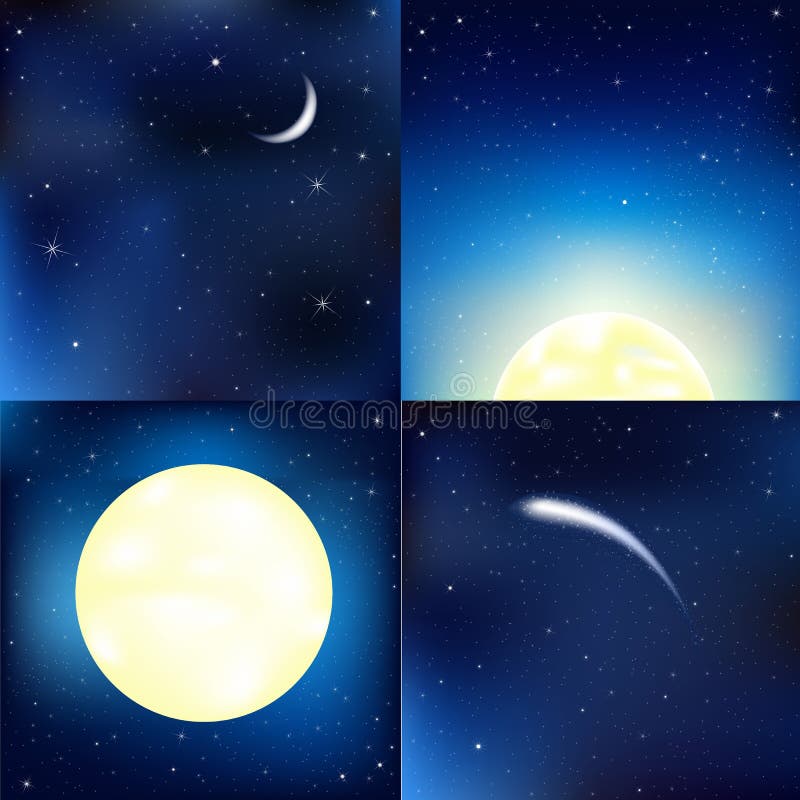 Escuro - grupo do céu azul ilustração do vetor