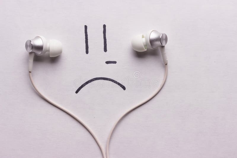 Escute o conceito triste da música imagem de stock Escute o conceito triste da música imagem de stock