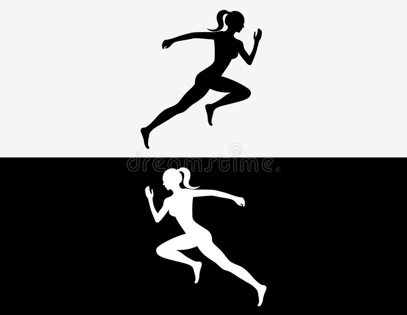 Eseguire simbolo di vettore della donna, sport ed il fondo di concetto della concorrenza Illustrazione di vettore royalty illustrazione gratis Eseguire simbolo di vettore della donna, sport ed il fondo di concetto della concorrenza Illustrazione di vettore royalty illustrazione gratis