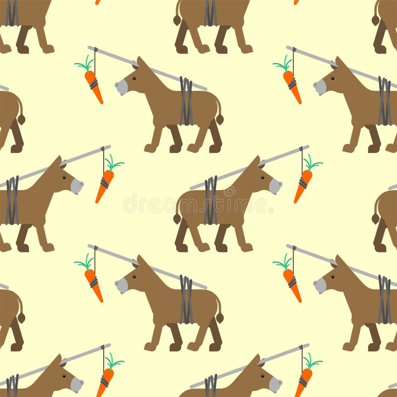 Esel und Karotte Muster nahtlos. Vektorhintergrund lizenzfreie abbildung