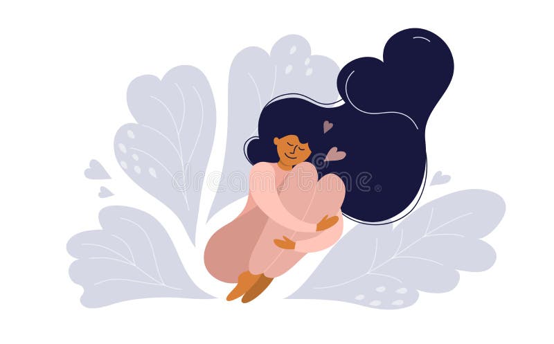 Esempio di corpo positivo e di autoterapia illustrazione vettoriale