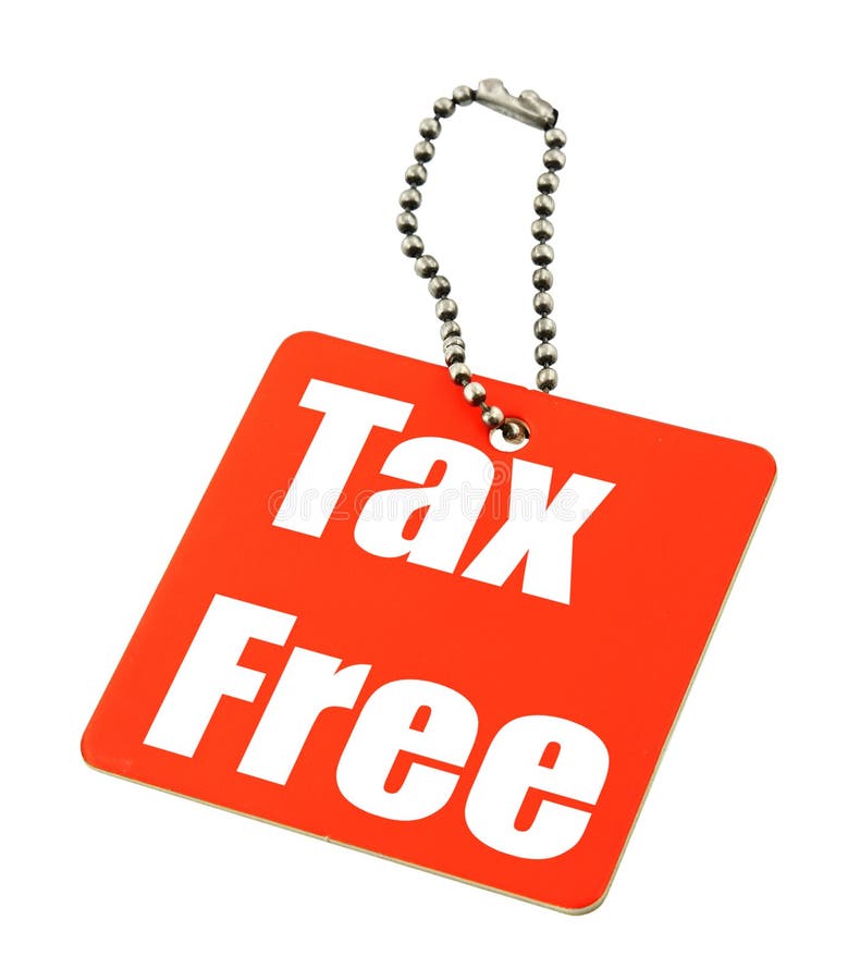 Tax free price tag against white background. Tax free price tag against white background