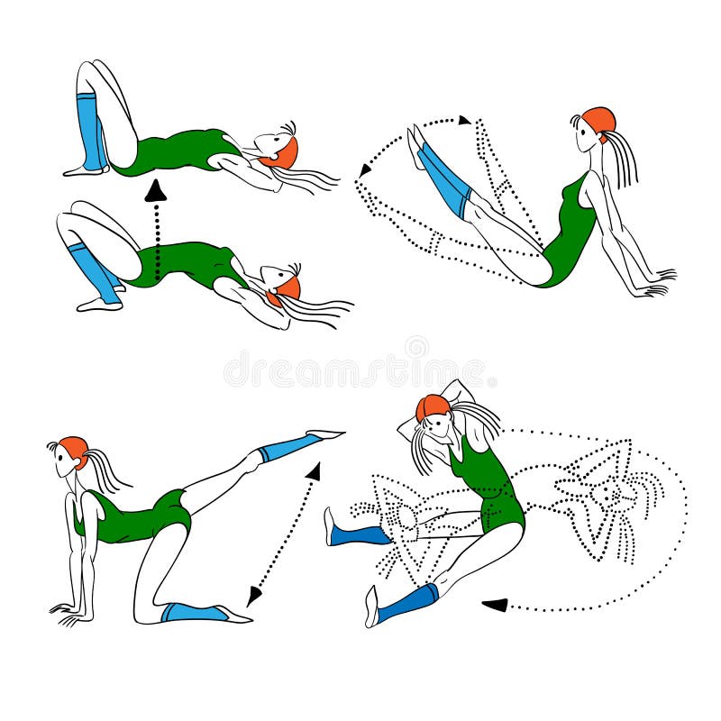 Esercizi di mattina, illustrazione di vettore illustrazione di stock Esercizi di mattina, illustrazione di vettore illustrazione di stock