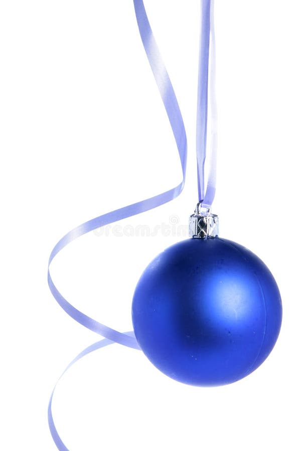 Blue christmas ball isolated over white background. Blue christmas ball isolated over white background