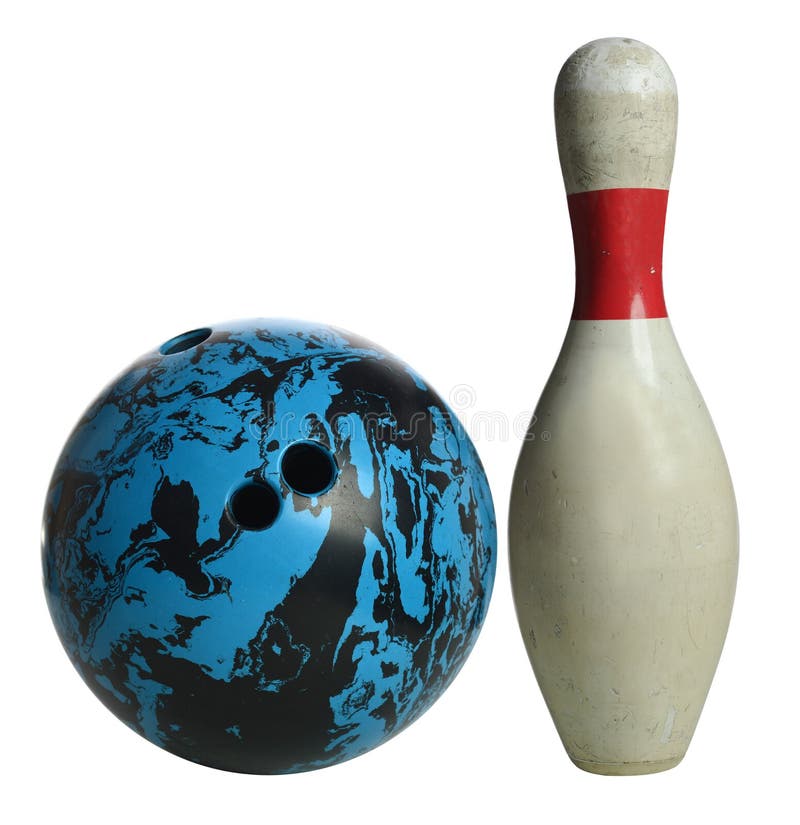 Esfera de bowling e Pin foto de stock Esfera de bowling e Pin foto de stock