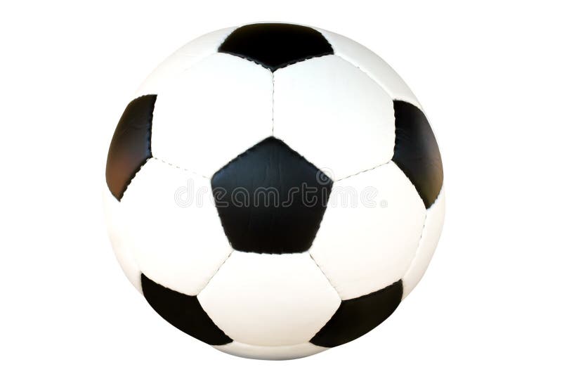 A esfera de futebol isolou-se fotografia de stock A esfera de futebol isolou-se fotografia de stock