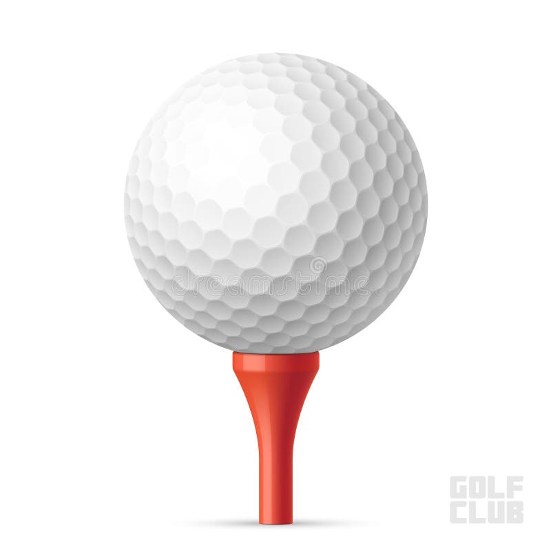 Esfera de golfe no T vermelho