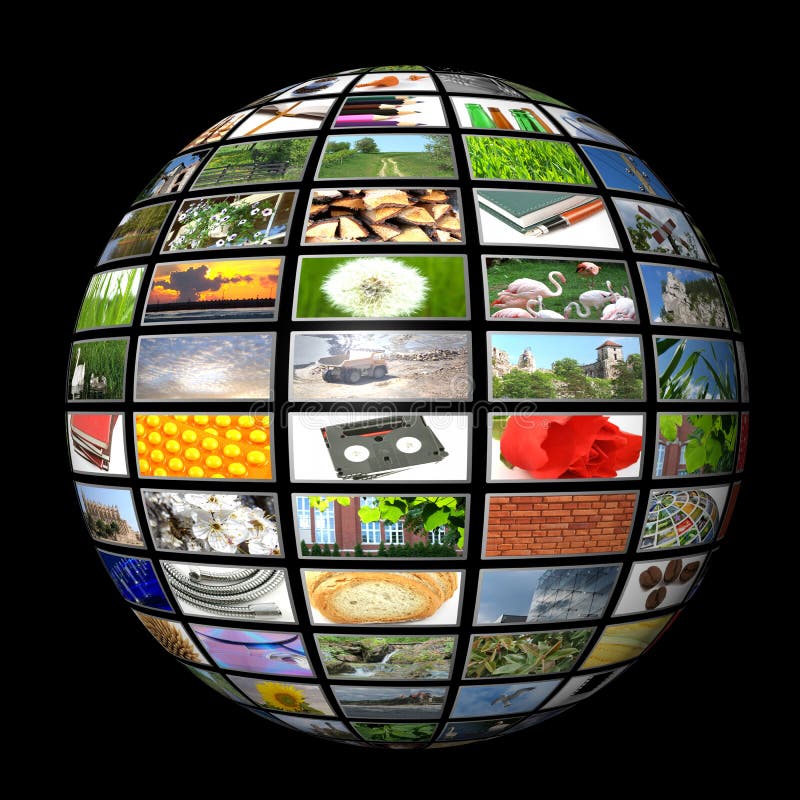 Collage Del Mundo De Los Multimedia Stock de ilustración Ilustración