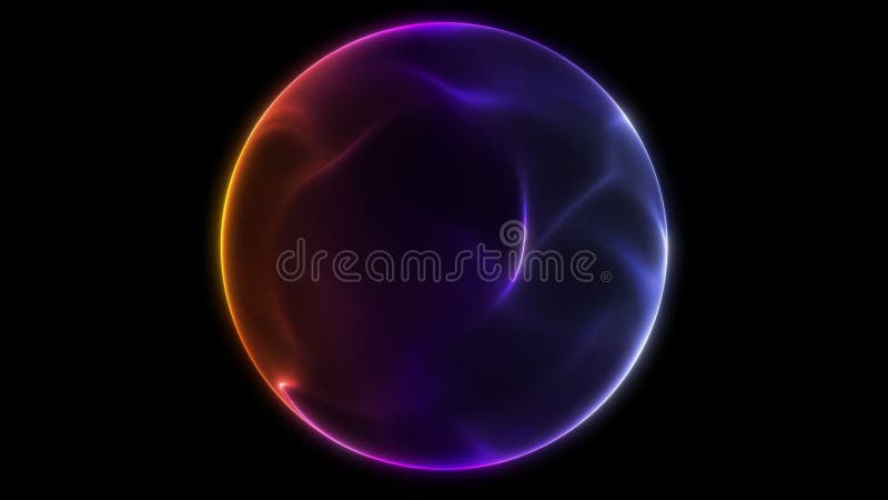 Esfera colorida e luminosa com gradiente, reflexos suaves e movimento fluido ilustração do vetor