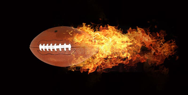 Football in flames effect; computer composition. Football in flames effect; computer composition