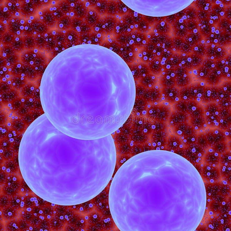 Purple jelly spheres of danger bacteria in animal blood. 3D illustration of medicine concept. Purple jelly spheres of danger bacteria in animal blood. 3D illustration of medicine concept