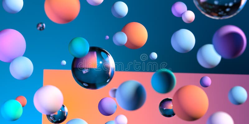 Esferas de vidro multicolores, brilhantes e foscadas, como fundo abstrato renderização 3d ilustração do vetor Esferas de vidro multicolores, brilhantes e foscadas, como fundo abstrato renderização 3d ilustração do vetor