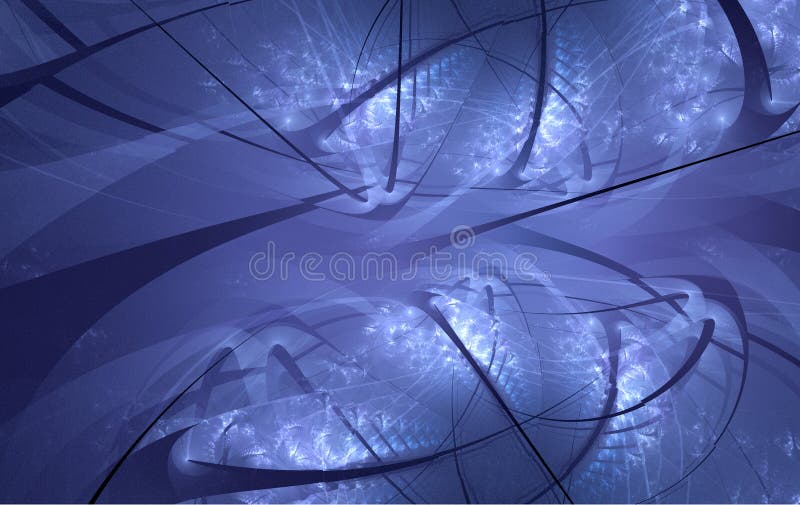Blue broken spheres, fractal illustration. Blue broken spheres, fractal illustration
