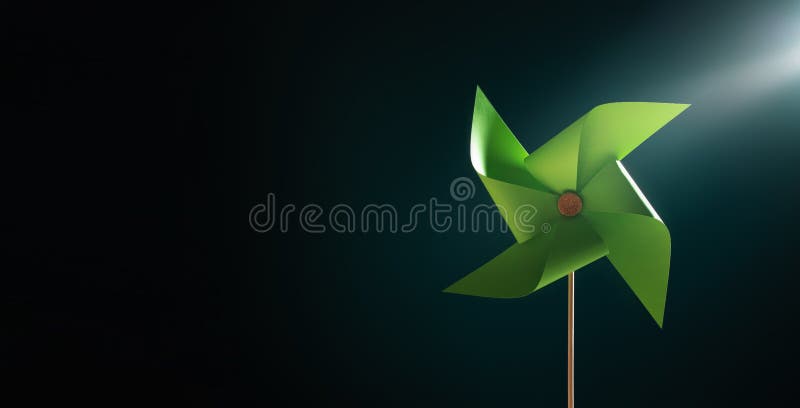 ESG and Clean Energy Concept. Close-up of Wind Turbine Paper royalty free stock image