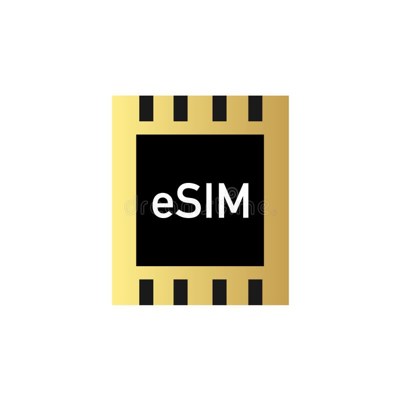 ESIM Embedded SIM Card Icon Symbol Concept. New Chip Mobile Cellular ...