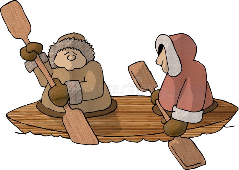 Eskimo's in een Kajak royalty-vrije illustratie Eskimo's in een Kajak royalty-vrije illustratie