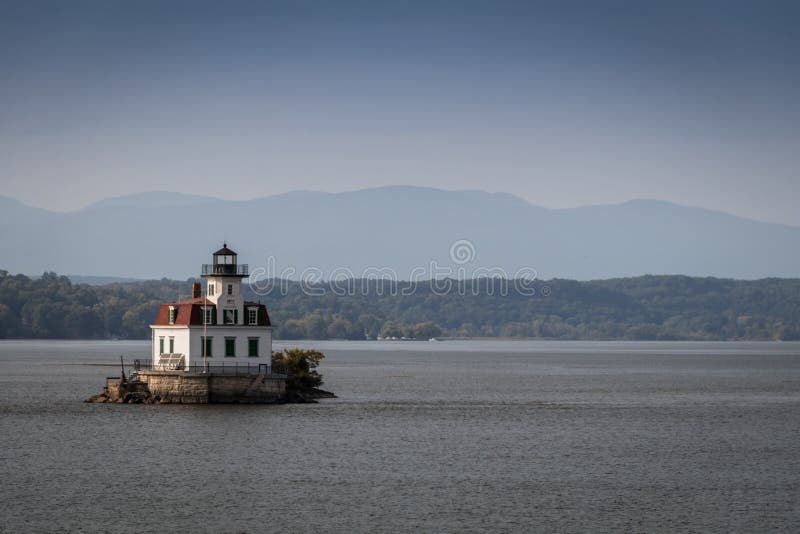 Esopus Meadows Lighthouse on the Hudson River, Esopus, NY, in Early