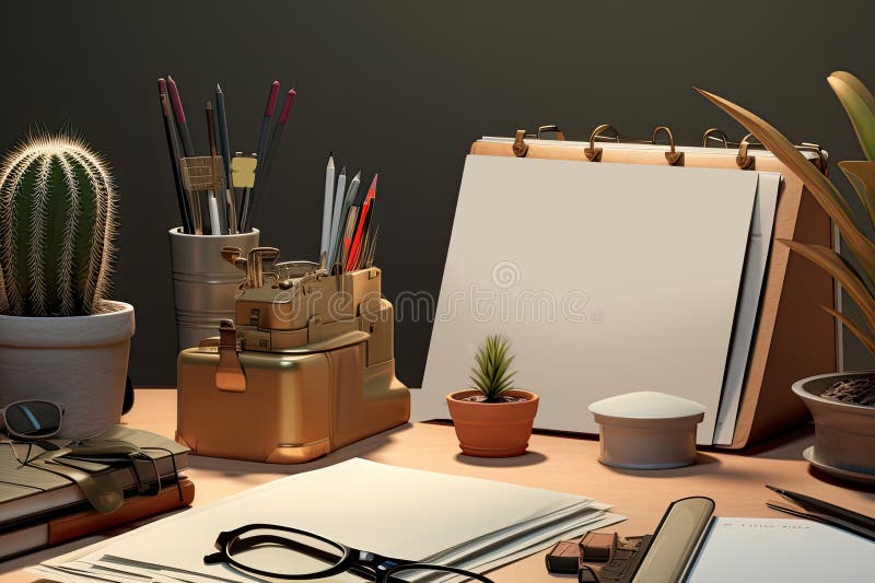 office table desk background. Workspace with laptop  AI generated. office table desk background. Workspace with laptop  AI generated