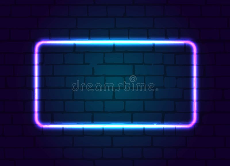 Espacio en blanco del marco de la señal de neón ilustración del vector Espacio en blanco del marco de la señal de neón ilustración del vector