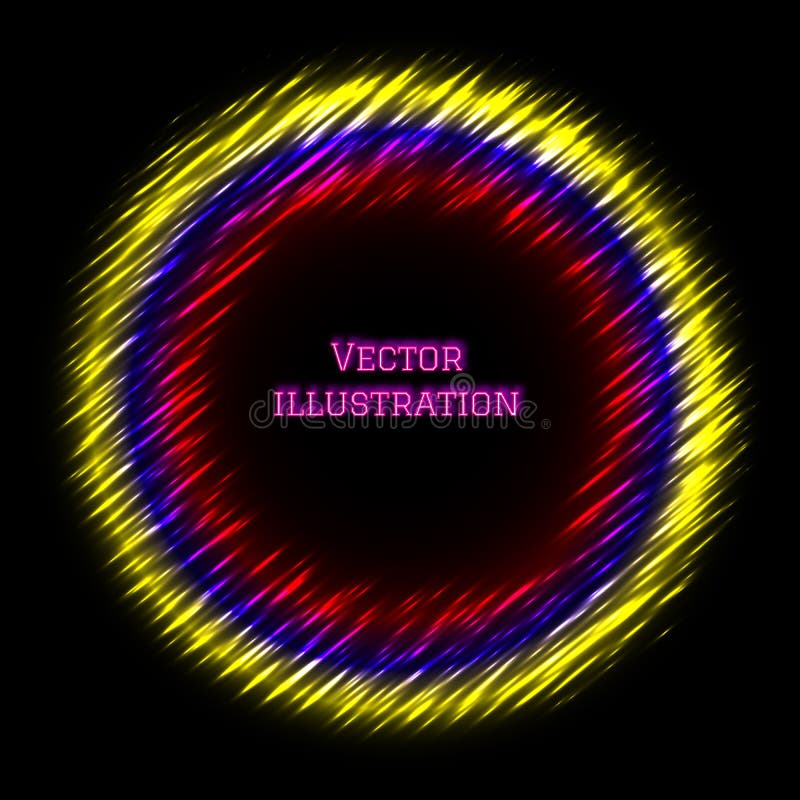 Espacio libre de la bandera redonda en el centro para su texto Efectos luminosos que brillan intensamente Vector coloreado magia libre illustration Espacio libre de la bandera redonda en el centro para su texto Efectos luminosos que brillan intensamente Vector coloreado magia libre illustration