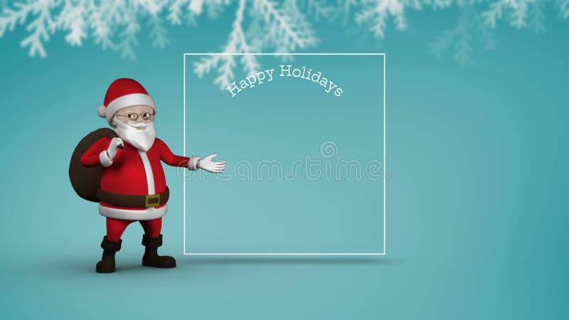 Espacio lindo de la copia de la demostración de la animación de Papá Noel para el mensaje de la Navidad libre illustration