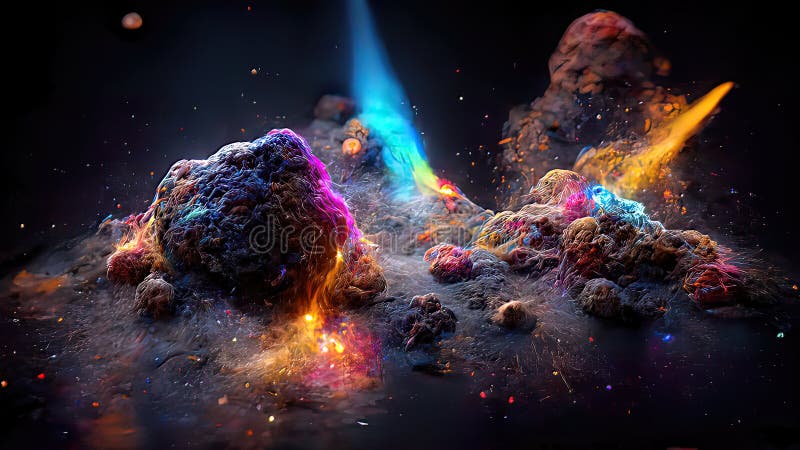 Espacio Nebulosa 4k Colorida Imagen De Fondo Abstracto 3d Ilustración 3d  Representar El Espacio Explosión Surrealista Estrellas Co Stock de  ilustración - Ilustración de noche, meteorito: 253156803