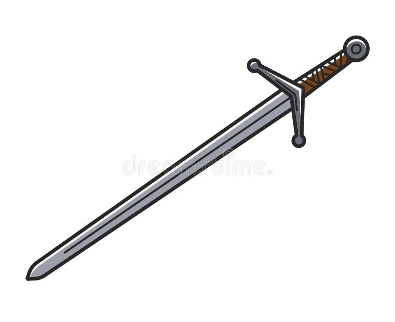 Espada antiga feita do aço com punho cinzelado ilustração do vetor Espada antiga feita do aço com punho cinzelado ilustração do vetor