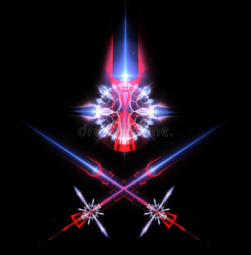 Espadas y emblema del laser