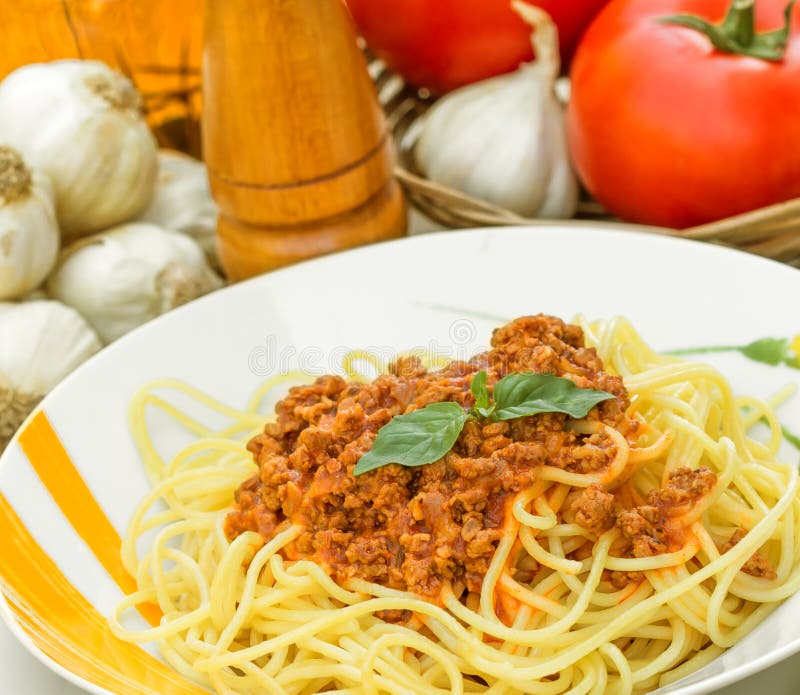 Espagueti boloñés imágenes de archivo libres de regalías