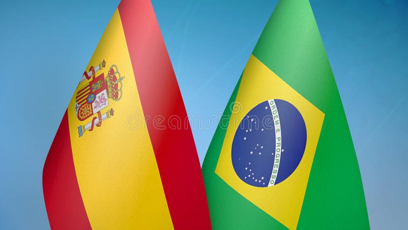 conceito de bandeira brasil vs espanha. ilustração vetorial. 14633401 Vetor  no Vecteezy