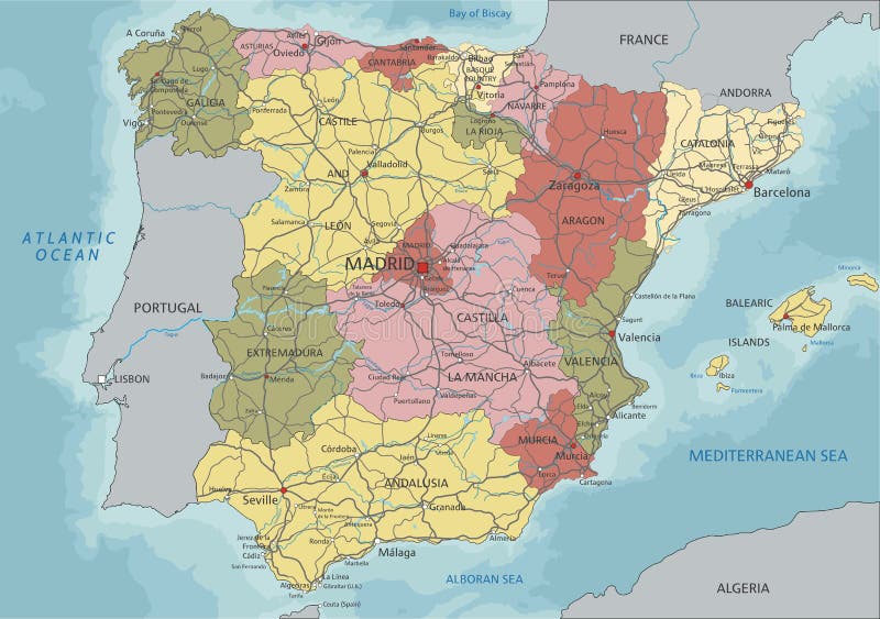 Portugal, Mapa Político Editável Altamente Detalhado Com Rotulagem.  Ilustração do Vetor - Ilustração de cartografia, lisboa: 186530609