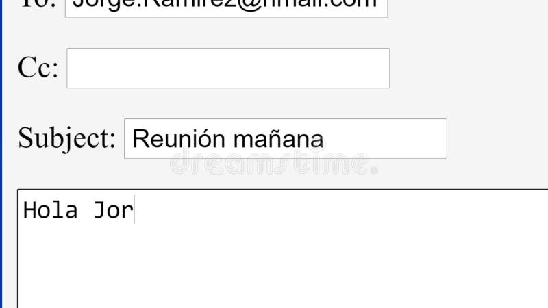 Espanhol. Digitar Saudação De Introdução Iniciar Email Hi Jorge Na