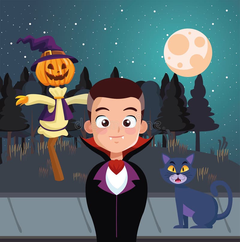 vampiro bonito com ilustração de ícone de vetor de desenho de abóbora de  halloween. pessoas halloween ícone conceito isolado vetor premium. 7999021  Vetor no Vecteezy