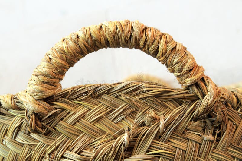 Esparto grass handcraft basket handle texture