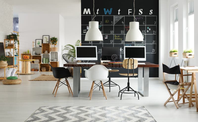 Espaço coworking moderno imagens de stock Espaço coworking moderno imagens de stock