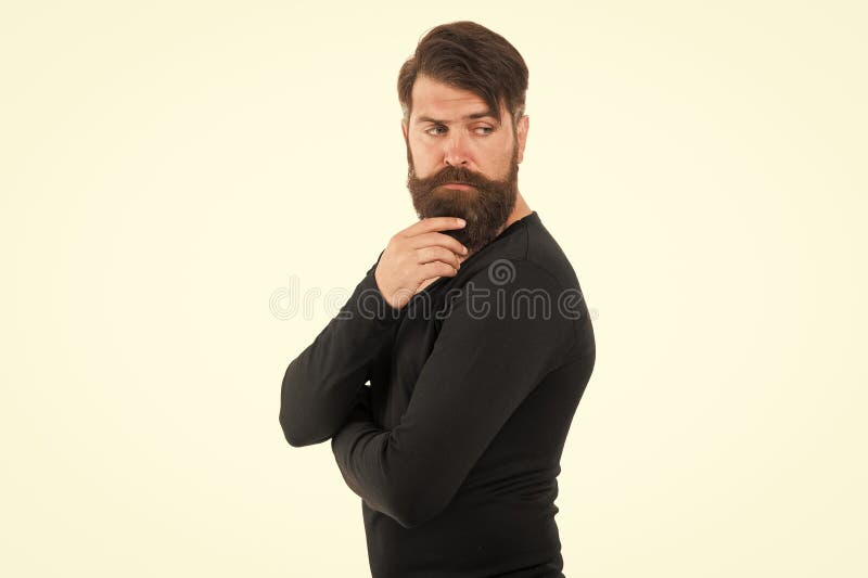 Caucasian guy beard copy space. Facial hair. Various beard styles for men. Keep beard in perfect condition. Brutal hipster with beard hair on white background. Bearded man stylish mustache shape. Caucasian guy beard copy space. Facial hair. Various beard styles for men. Keep beard in perfect condition. Brutal hipster with beard hair on white background. Bearded man stylish mustache shape.