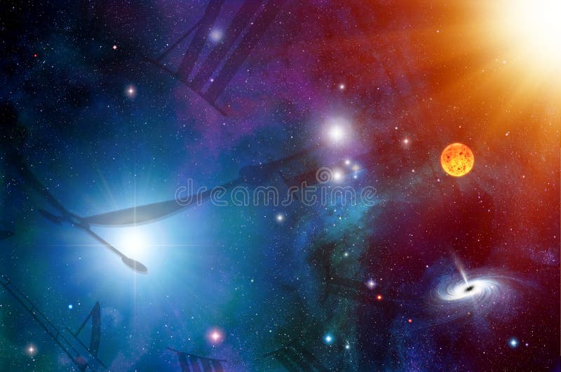 Espaço e Tempo ilustração stock