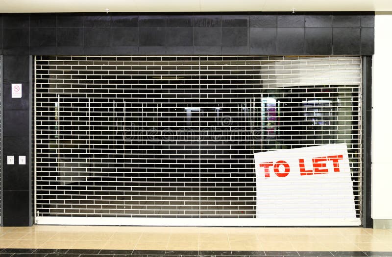 Espaço fechado do negócio da loja com para deixar o sinal
