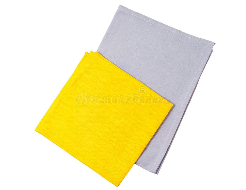 Espaço isolado amarelo e cinzento da cópia da opinião superior de guardanapo de papel fotos de stock royalty free Espaço isolado amarelo e cinzento da cópia da opinião superior de guardanapo de papel fotos de stock royalty free