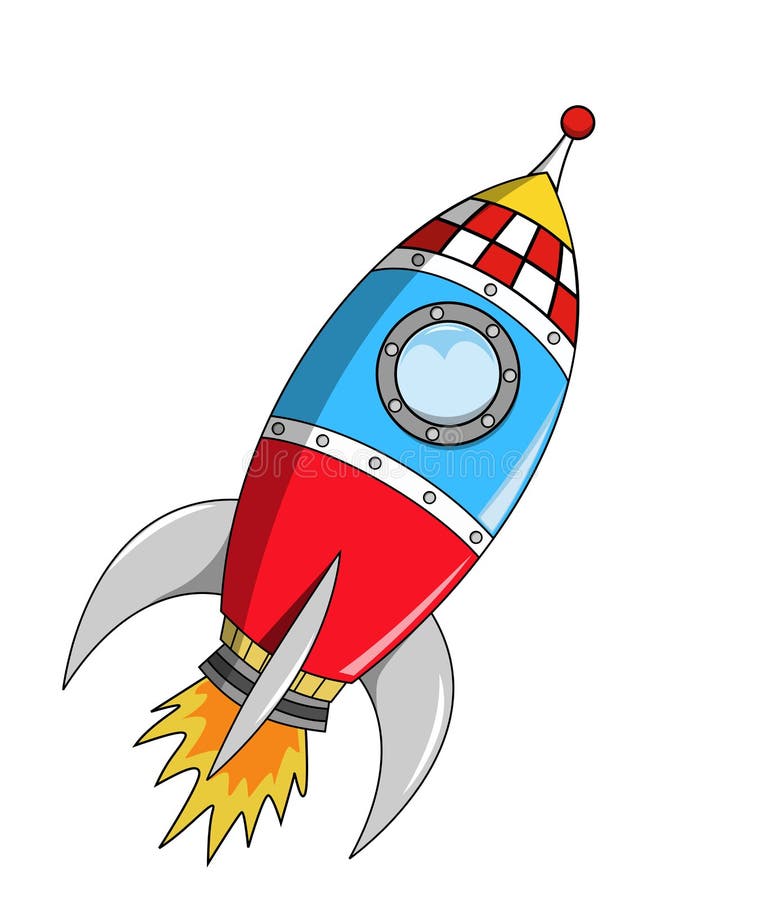 Illustration featuring a cartoon space rocket carrier isolated on white background. Eps file is available. Illustration featuring a cartoon space rocket carrier isolated on white background. Eps file is available