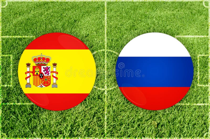 España contra partido de fútbol de Rusia libre illustration España contra partido de fútbol de Rusia libre illustration