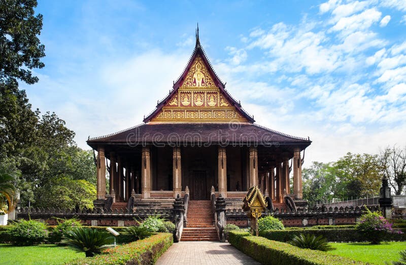 Espinho Phra Kaew, atração No.1 em Vientiane, Laos. imagem de stock Espinho Phra Kaew, atração No.1 em Vientiane, Laos. imagem de stock