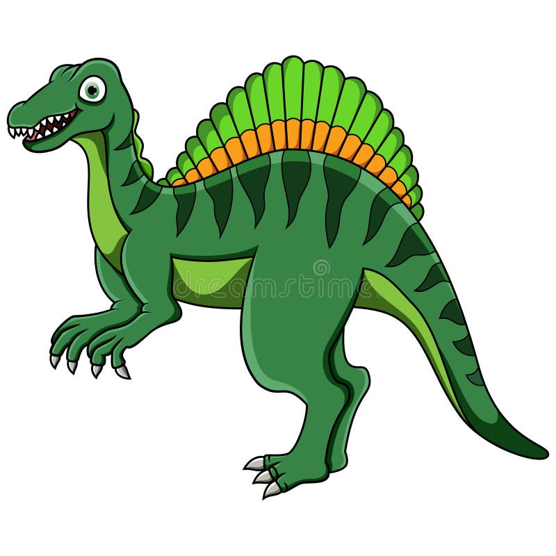 Personagem de desenho animado do espinossauro animal pré-histórico  dinossauro azul gigante com espinhos verdes nas costas elemento vetorial  plano para jogo para celular ou enciclopédia infantil