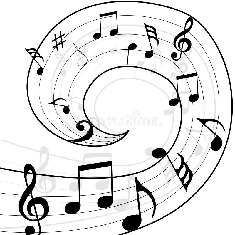 Espiral da música ilustração royalty free Espiral da música ilustração royalty free