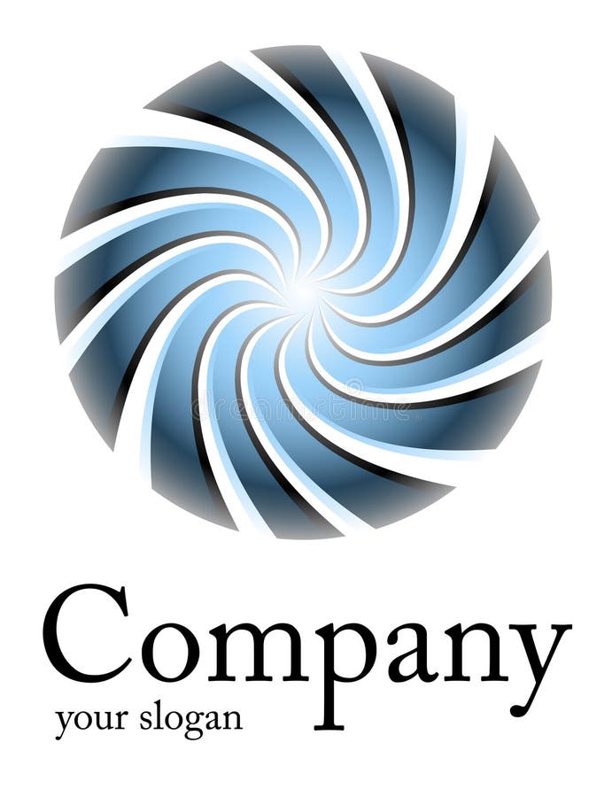 Espiral del azul de la insignia ilustración del vector Espiral del azul de la insignia ilustración del vector