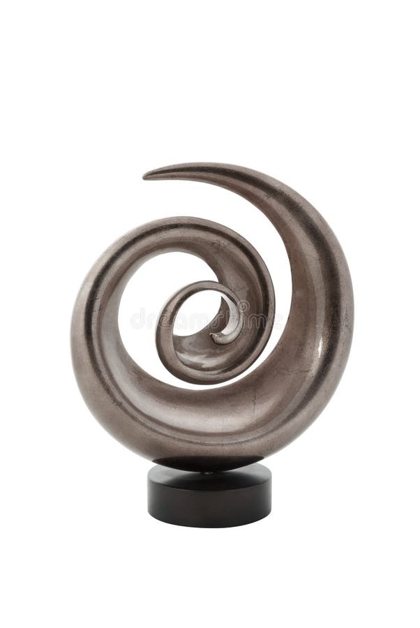 Espiral forma moderna escultura jarrón aislado sobre fondo blanco